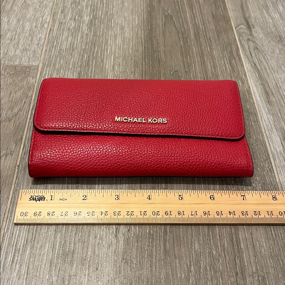 Michael Kors Vibrant Red Leather Wallet - Picture 6 of 7
